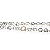 Yellow Gold & Sterling Silver  Heart Link Necklace