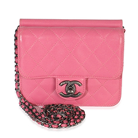 Pink Quilted Lambskin Mini Crossing Times Flap Bag