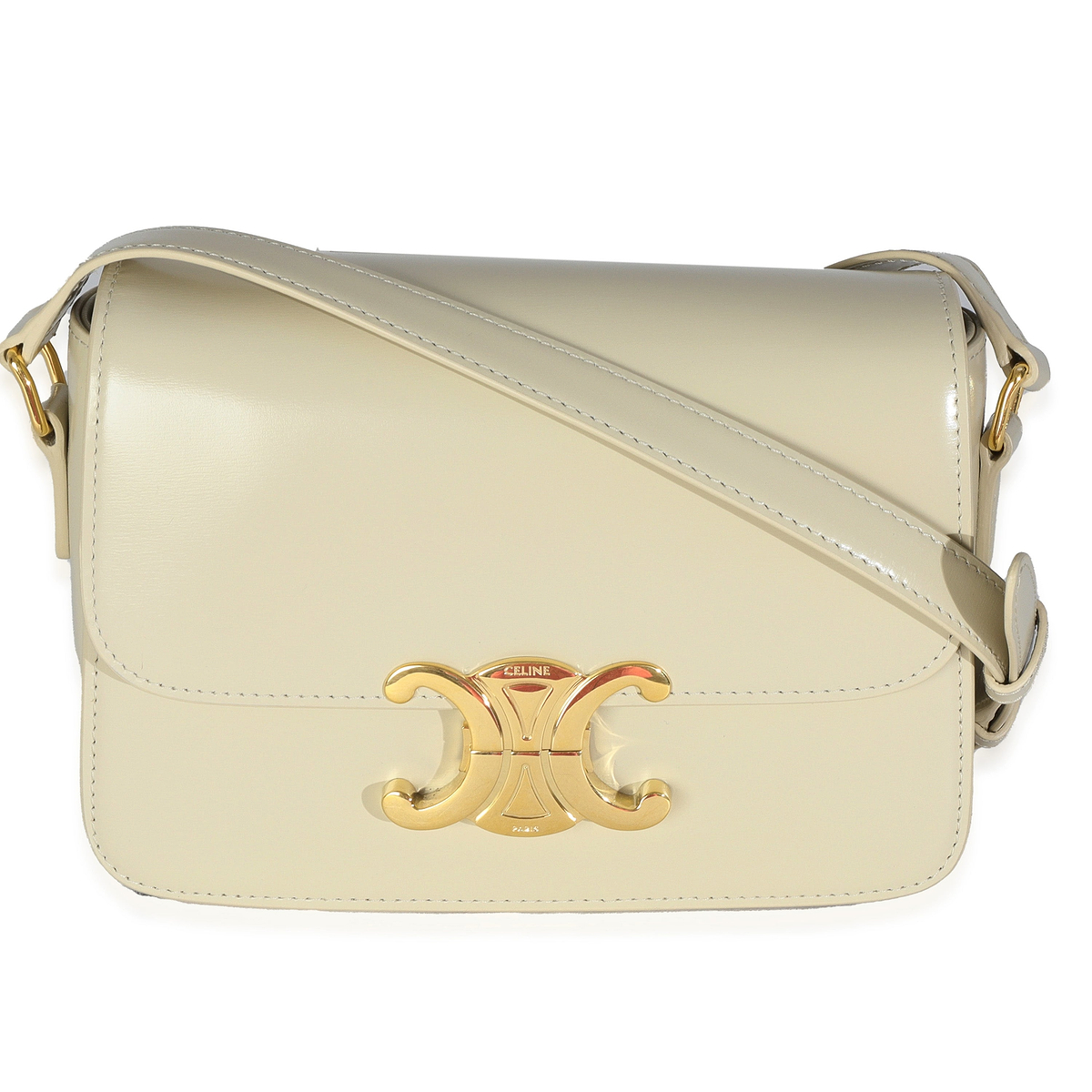 Light Stone Shiny Calfskin Classique Triomphe Bag