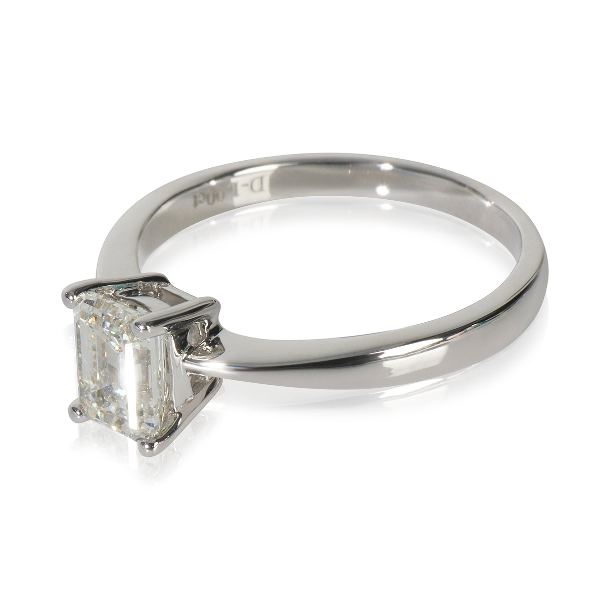 1 ct Emerald Diamond Engagement Ring