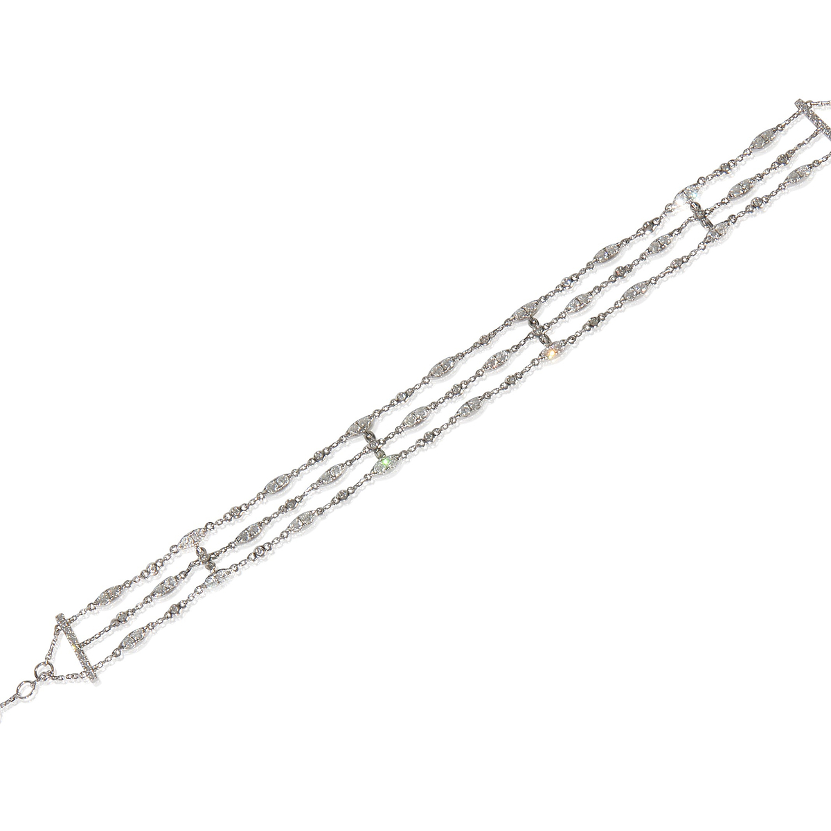 White Gold Diamond Petite Triple Strand Bracelet