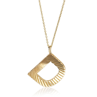Yellow Gold  Sunburst Initial D Pendant