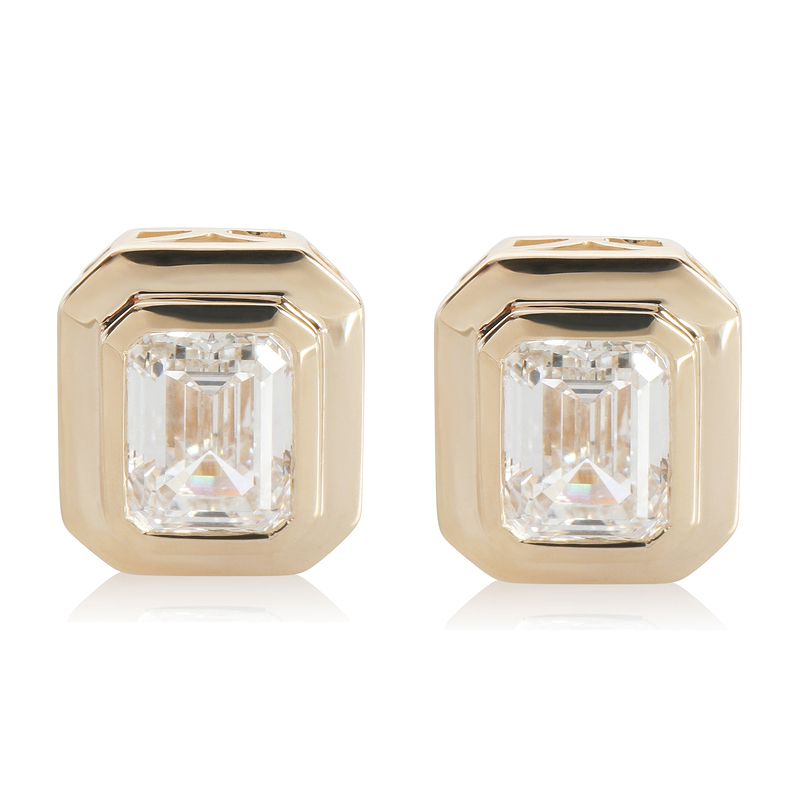 4.16 ctw Yellow Gold Lab-Grown Diamond Earrings
