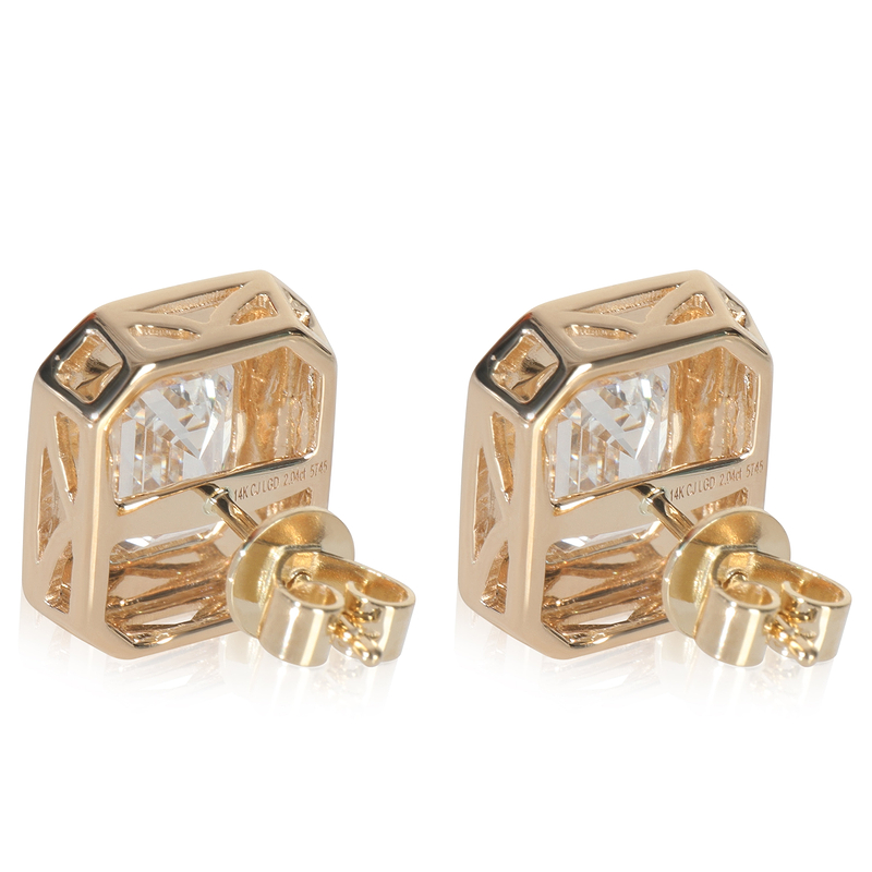 4.16 ctw Yellow Gold Lab-Grown Diamond Earrings