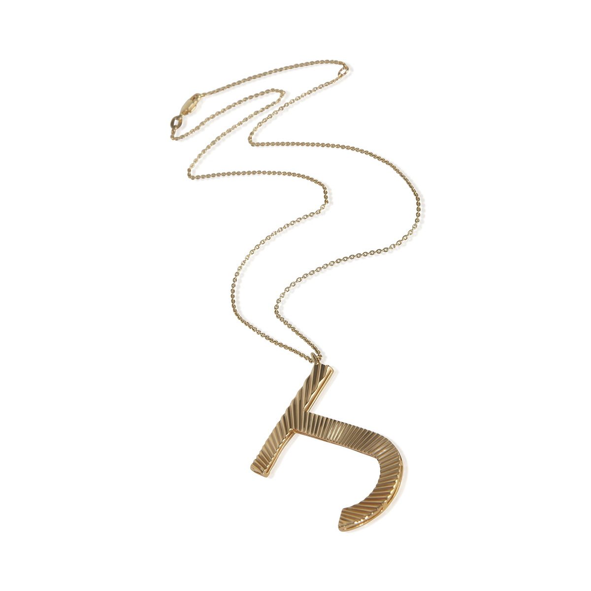 Yellow Gold  Large Fluted Pendant