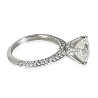 2.57 ct Round Brilliant Diamond Pave Solitaire Engagement Ring