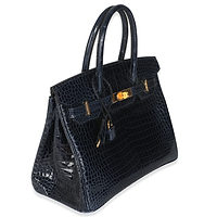 Bleu Marine Crocodile Porosus Birkin 30 GHW
