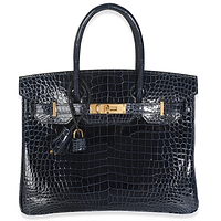 Bleu Marine Crocodile Porosus Birkin 30 GHW