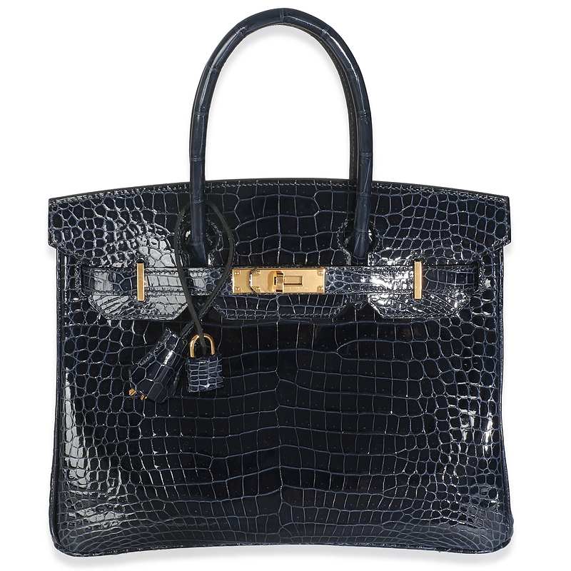 Bleu Marine Crocodile Porosus Birkin 30 GHW