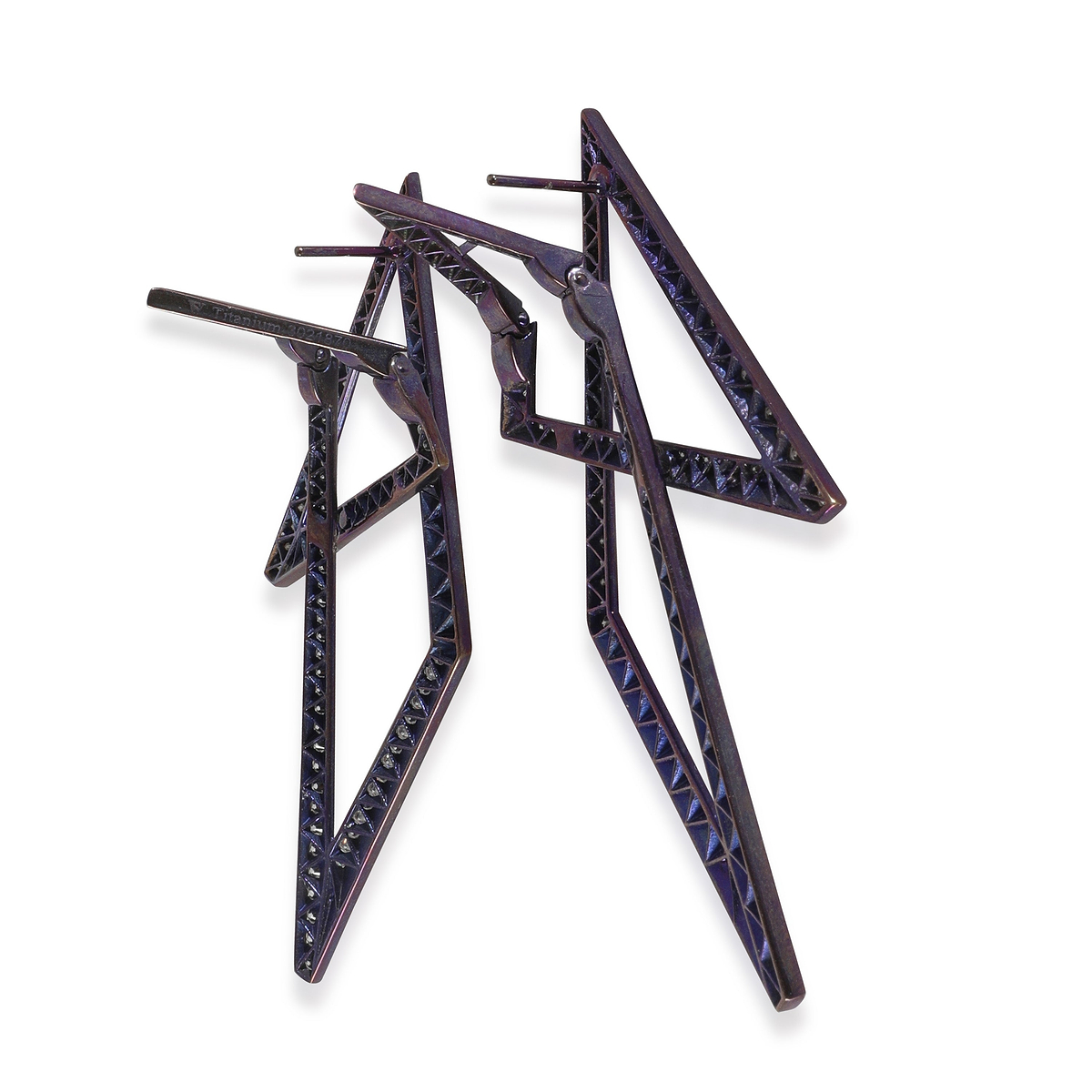 Purple Titanium Diamond Vertigo Infinity Earrings