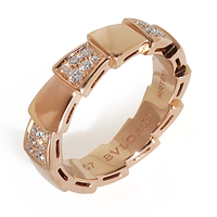 Rose Gold Diamond Serpenti Viper Ring