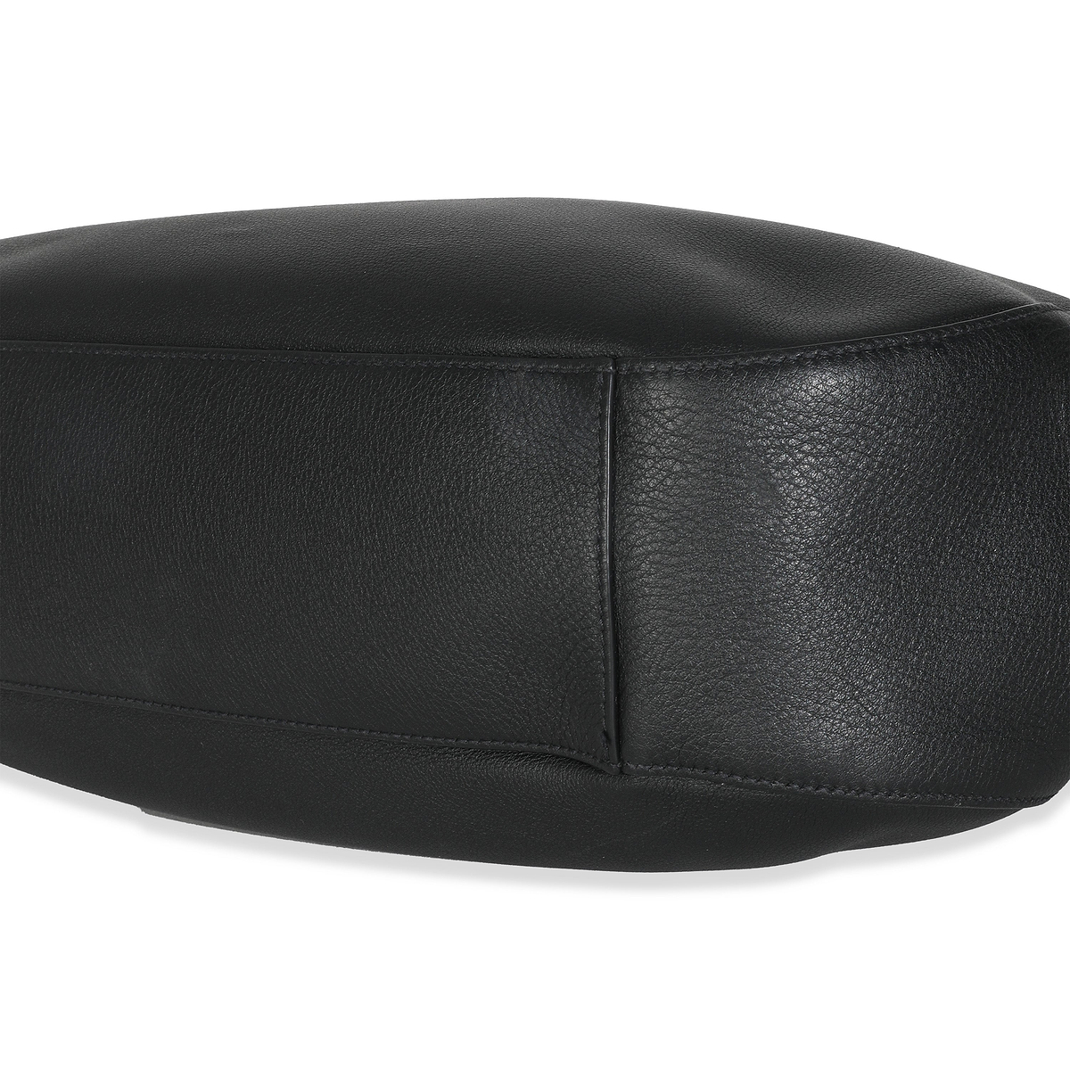 Black Calfskin Buckle Large Leather Tote