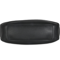 Black Calfskin Buckle Large Leather Tote