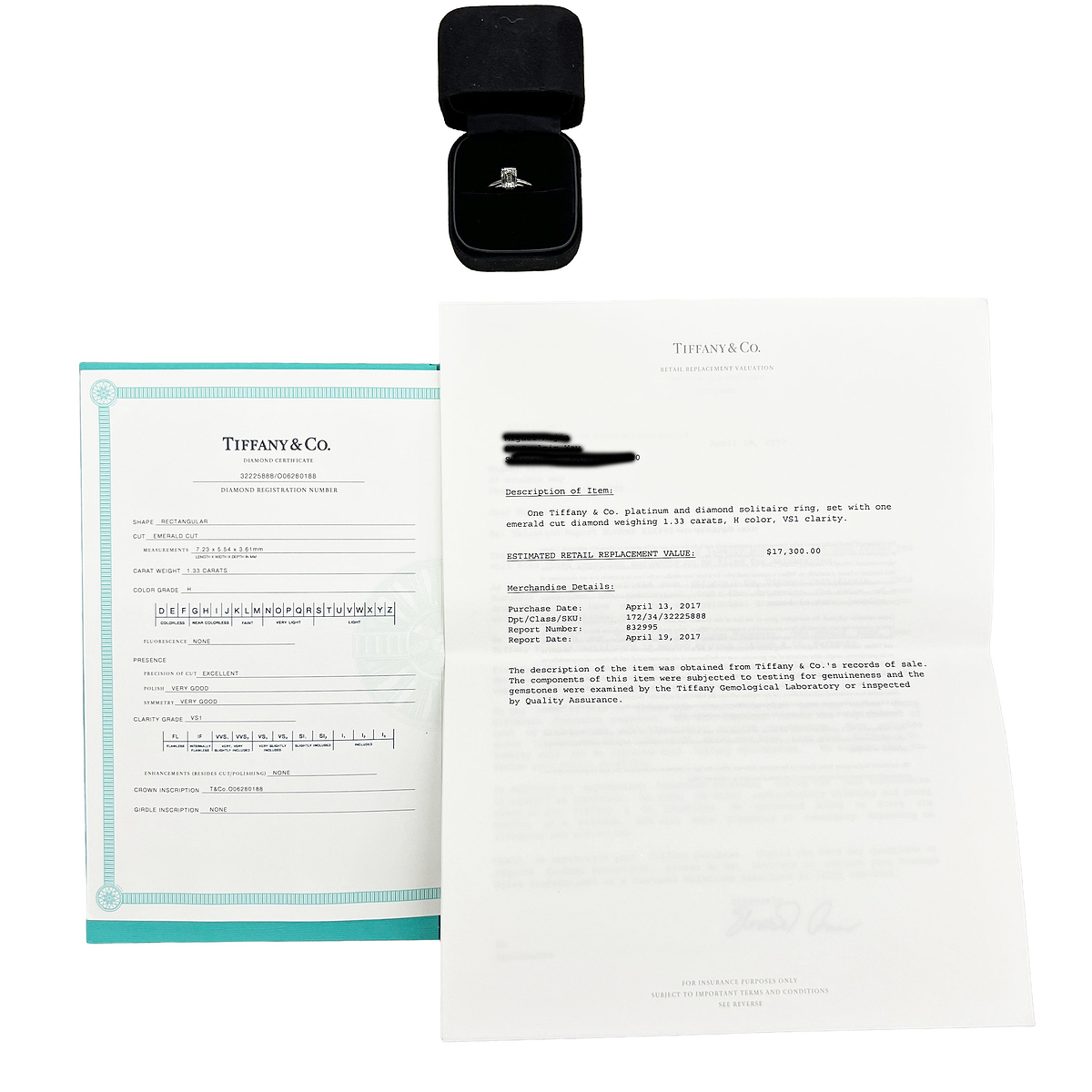 1.33 ct Emerald Diamond Engagement Ring