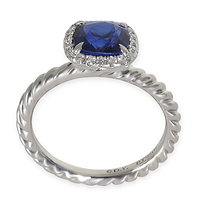 1.79 ct Cushion Modified Sapphire and Diamond Capri Engagement Ring