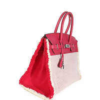 Framboise Ecru Swift Twill H Fray Fray Birkin 35 PHW