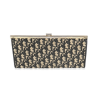 Vintage Oblique Jacquard Frame Clutch