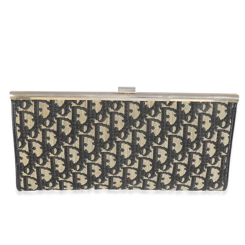 Vintage Oblique Jacquard Frame Clutch