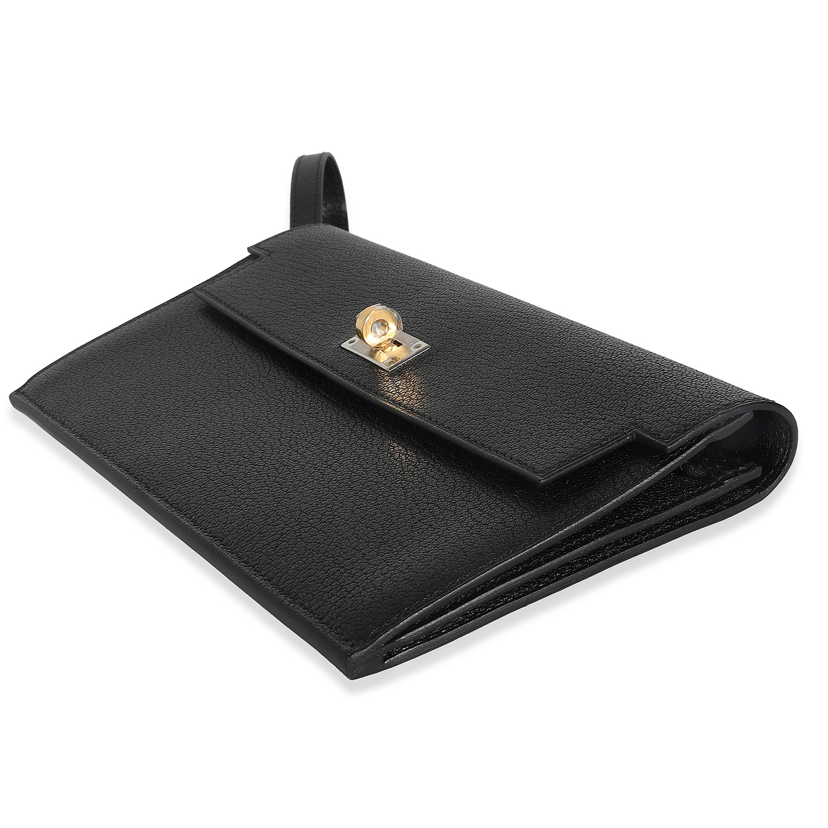 Black Chevre Chamkila Kelly Pocket Long Wallet EHW