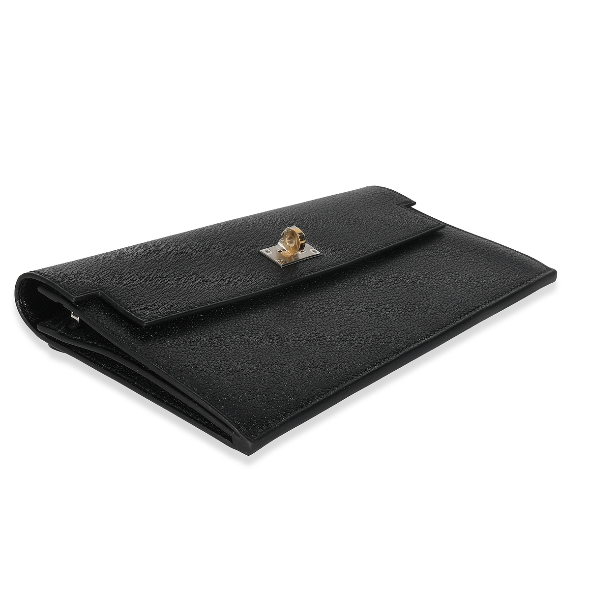 Black Chevre Chamkila Kelly Pocket Long Wallet EHW