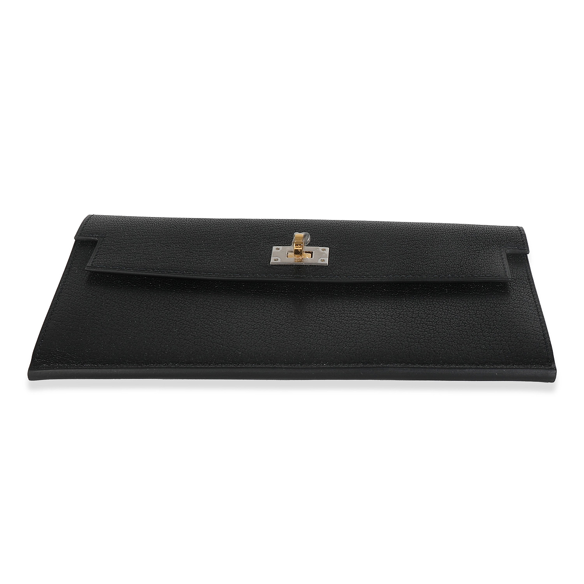 Black Chevre Chamkila Kelly Pocket Long Wallet EHW