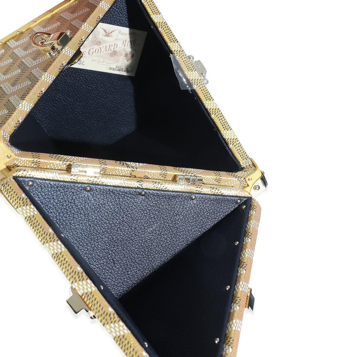 Gold Goyardine Canvas De Trunk Bag