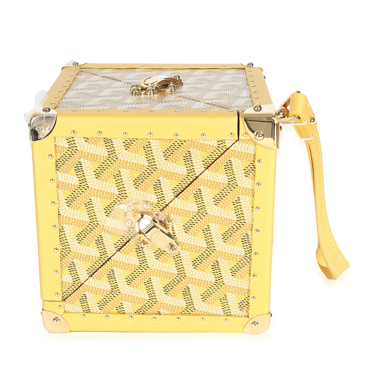 Gold Goyardine Canvas De Trunk Bag