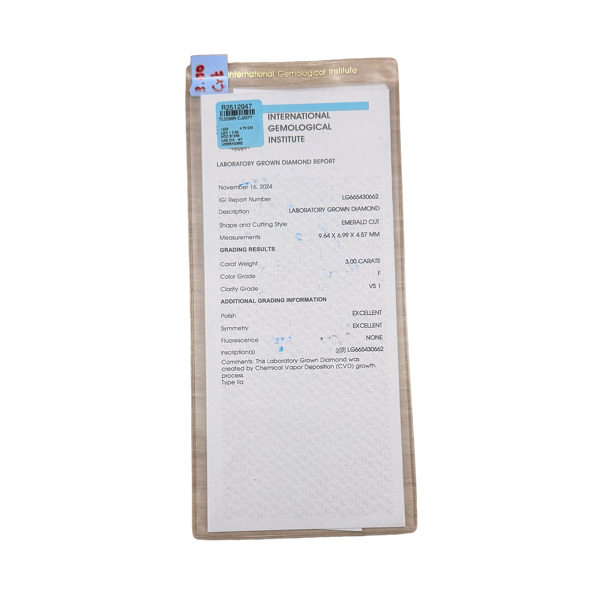 3 ctw Yellow Gold Lab-Grown Diamond Engagement Ring