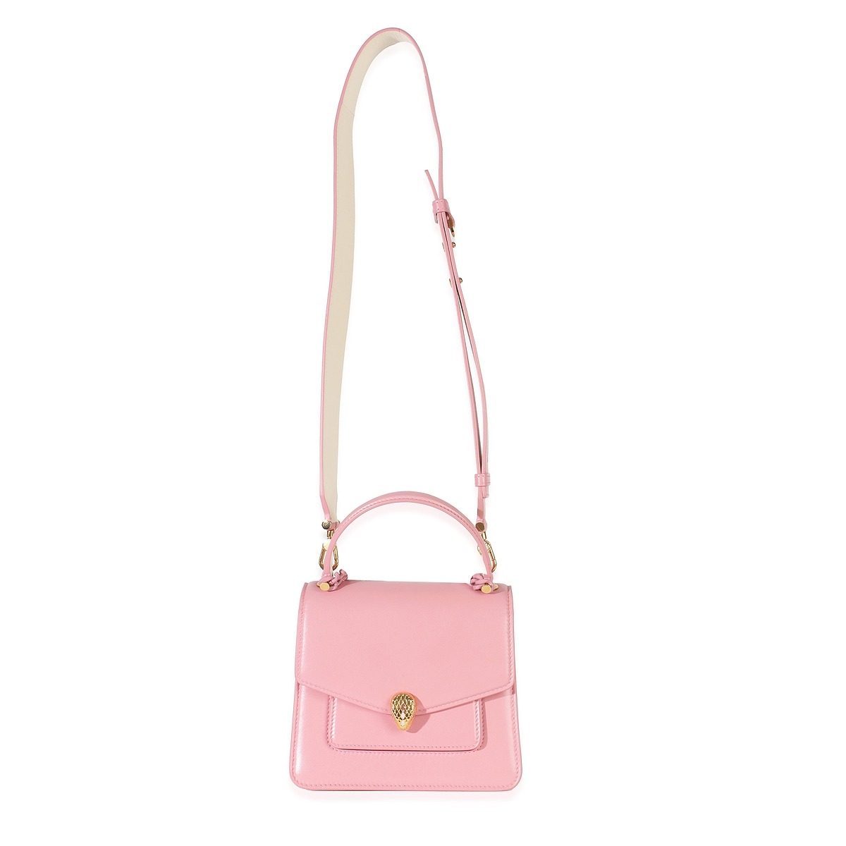 Bvlgari Pink Calfskin Serpenti Forever Top Handle Bag