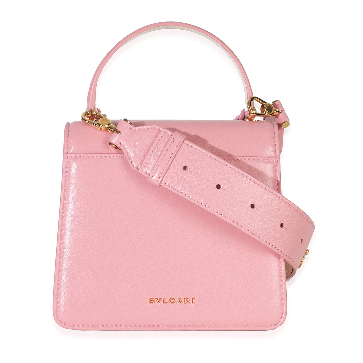 Bvlgari Pink Calfskin Serpenti Forever Top Handle Bag