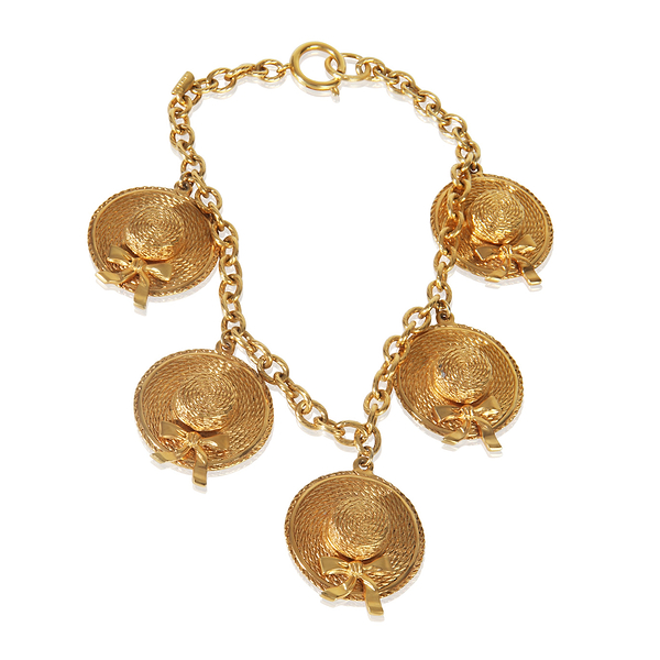 Gold-Plated Vintage Sunhat Charm Necklace