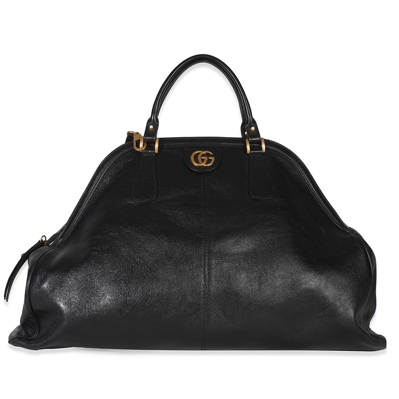 Black Calfskin Large Re(Belle) Shoulder Bag