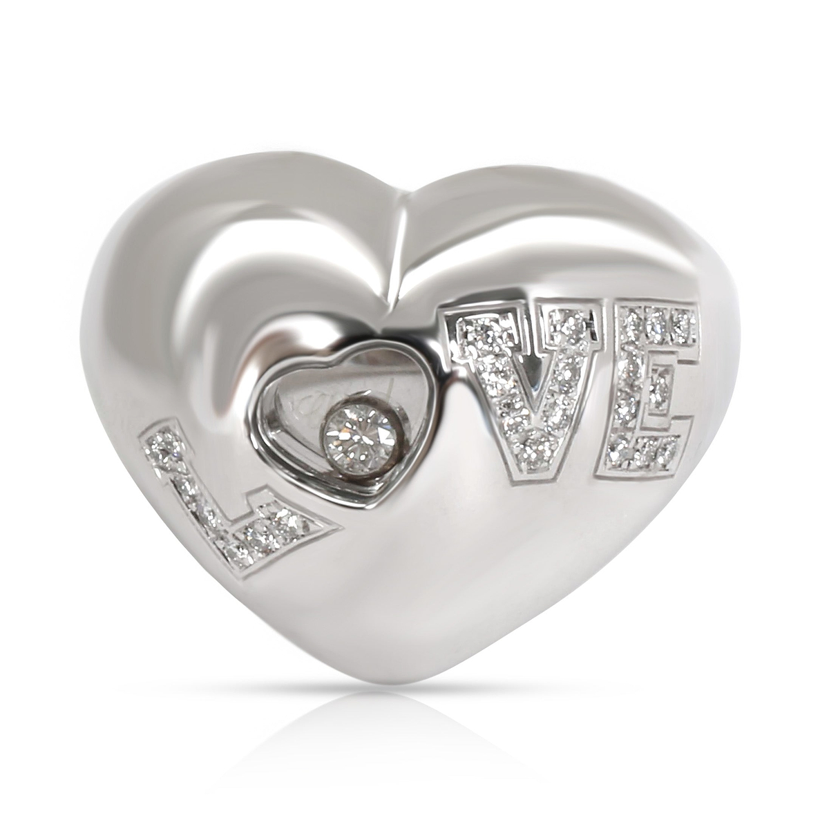 Chopard Happy Love Diamond Ring in 18K White Gold 0.16 CTW
