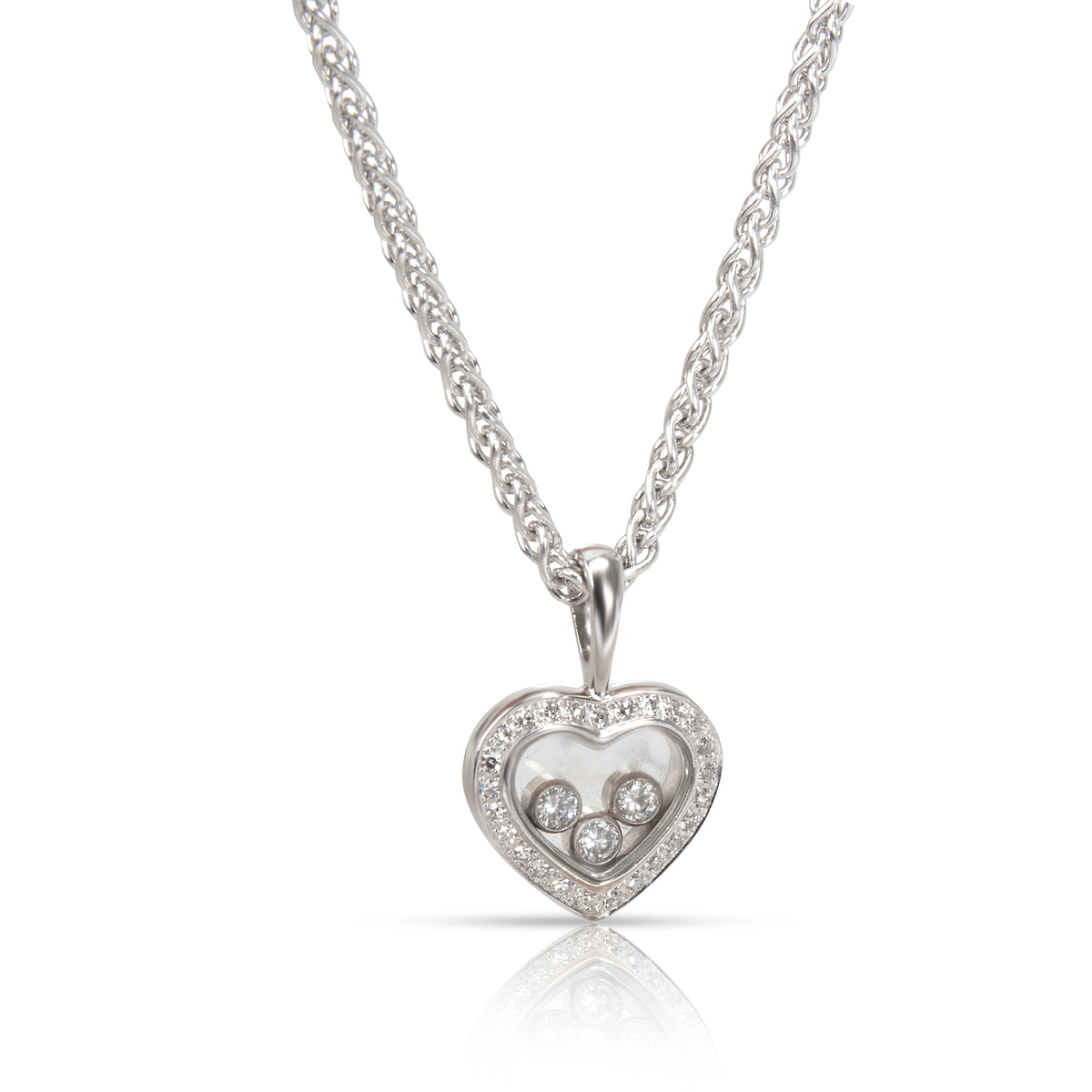 Chopard Happy Diamonds Icons Diamond Pendant in 18K White Gold 0.33 CTW
