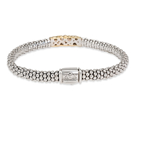 Lagos Diamond Wrap Bangle in 18K Yellow Gold/Sterling Silver 0.29 CTW