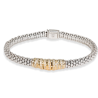 Lagos Diamond Wrap Bangle in 18K Yellow Gold/Sterling Silver 0.29 CTW