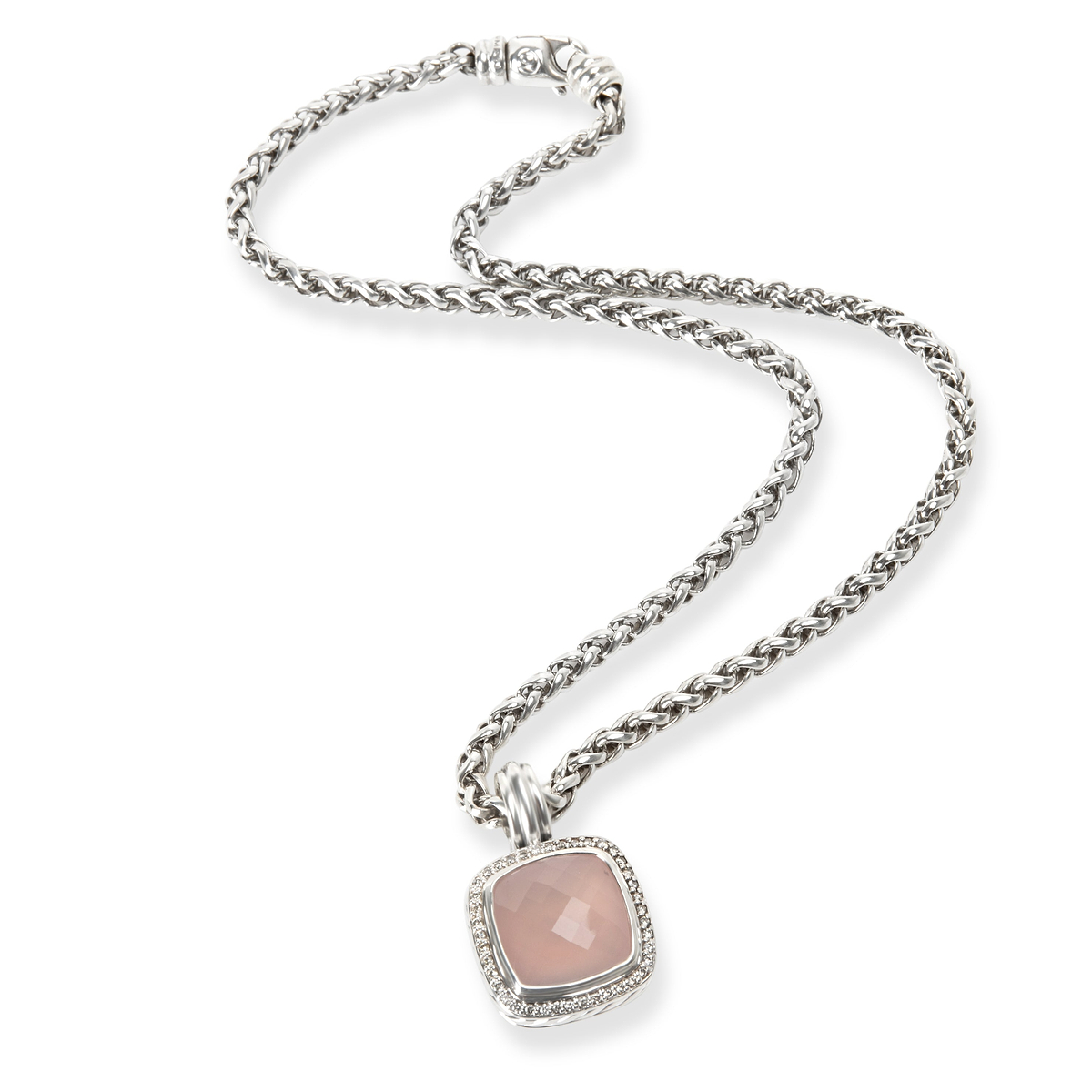 David Yurman Albion Chalcedony & Diamond Necklace in Sterling Silver