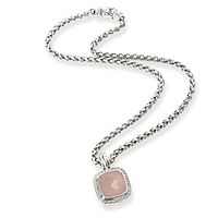 David Yurman Albion Chalcedony & Diamond Necklace in Sterling Silver