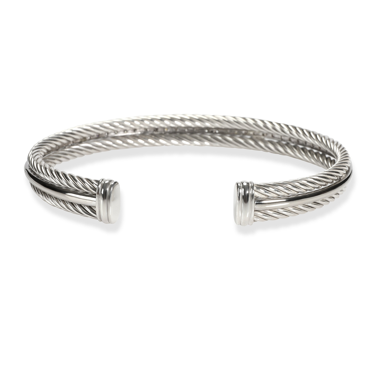 David Yurman Diamond Bracelet in 14K White Gold/Sterling Silver 0.33 CTW