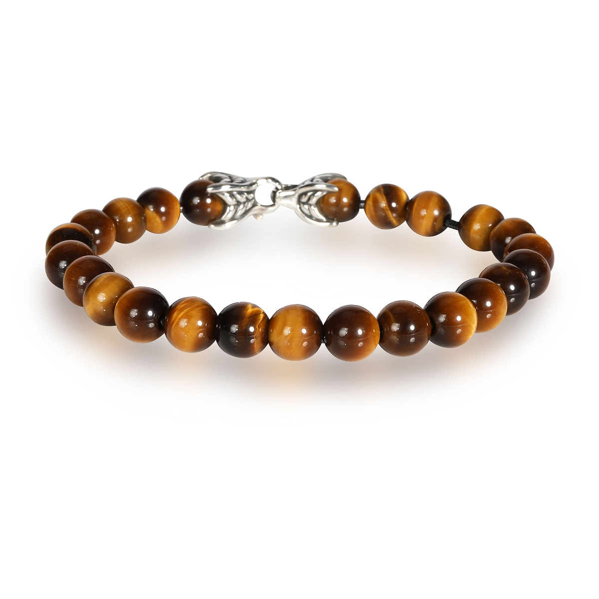 David Yurman Tiger Eye Spiritual Beads Bracelet in  Sterling Silver