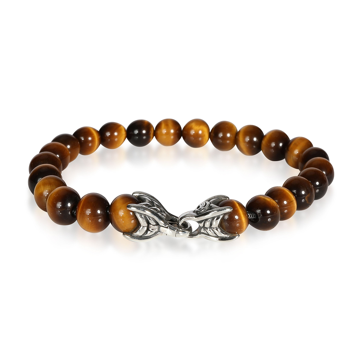David Yurman Tiger Eye Spiritual Beads Bracelet in  Sterling Silver