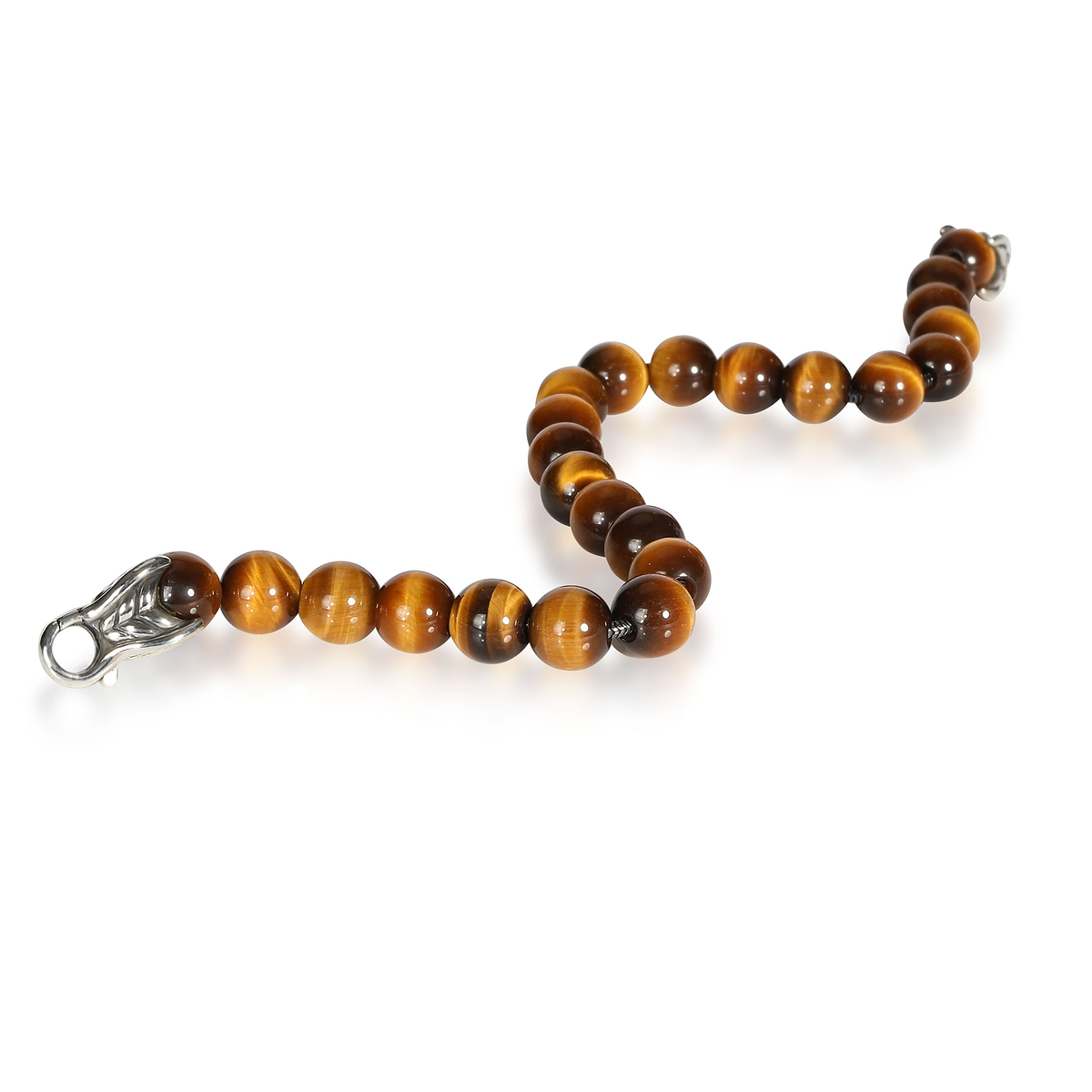 David Yurman Tiger Eye Spiritual Beads Bracelet in  Sterling Silver