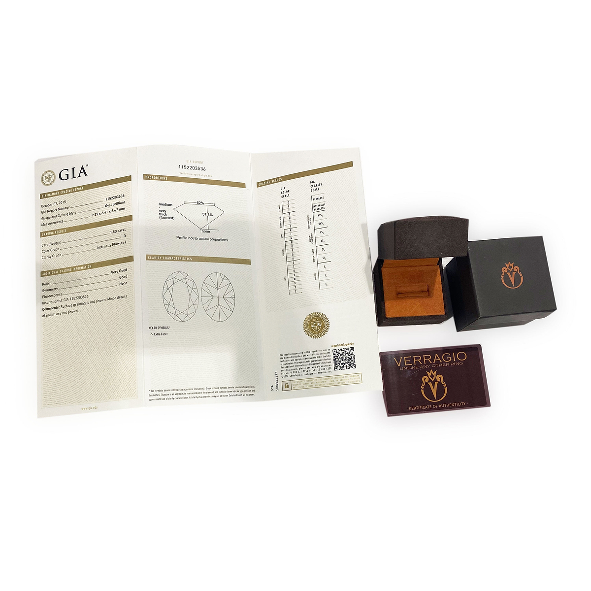 Verragio Oval Diamond Engagement Ring in Platinum GIA Certified D IF 1.84 CTW