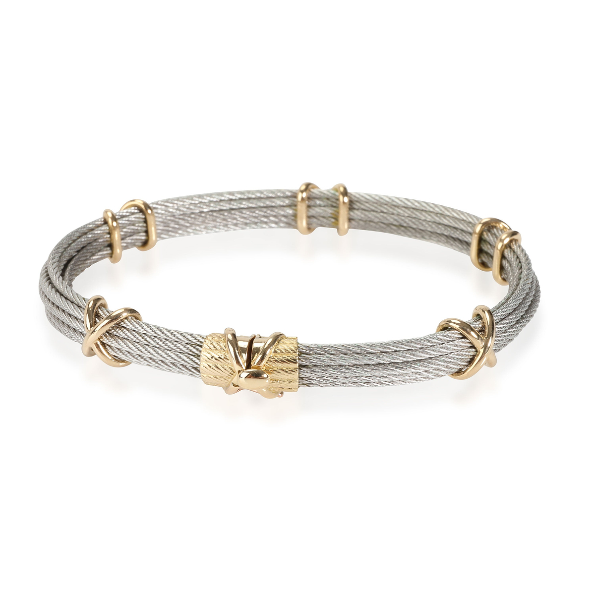 FRED Force 10 Bangle in 18K Yellow Gold/Steel