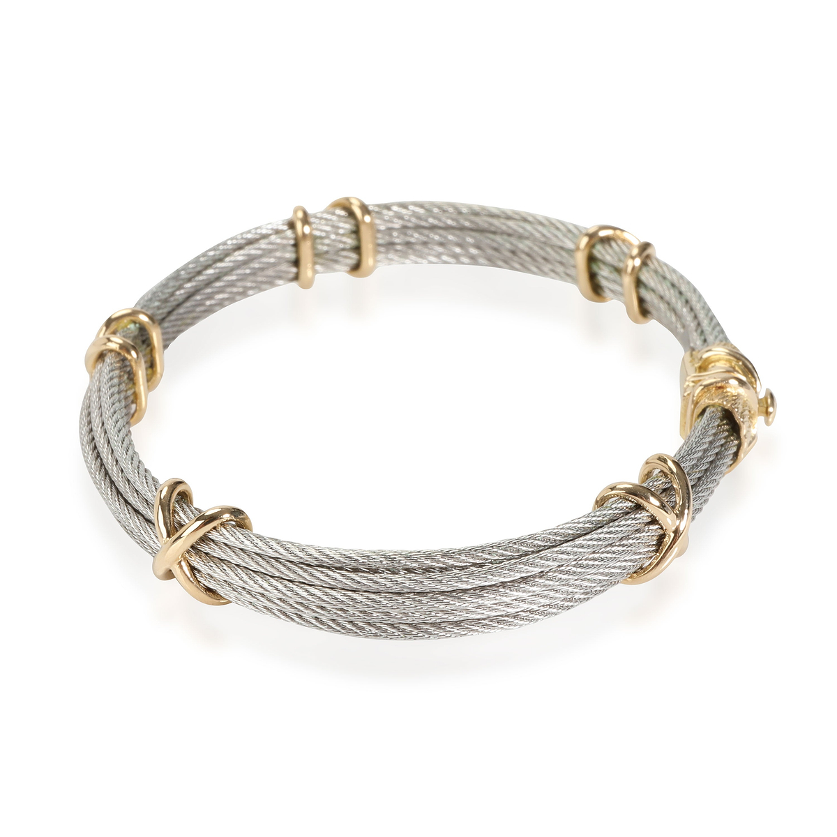 FRED Force 10 Bangle in 18K Yellow Gold/Steel