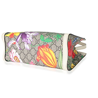 Gucci Flora GG Supreme & White Leather Small Padlock Shoulder Bag