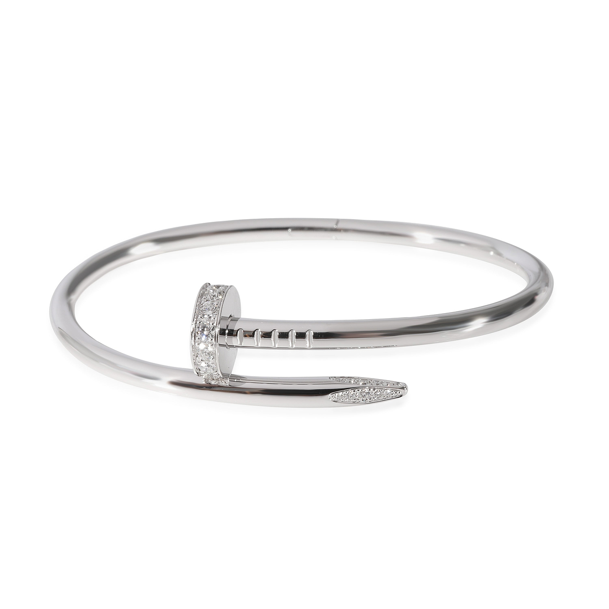 Cartier Juste Un Clou Diamond Bracelet in 18k White Gold 0.58 CTW