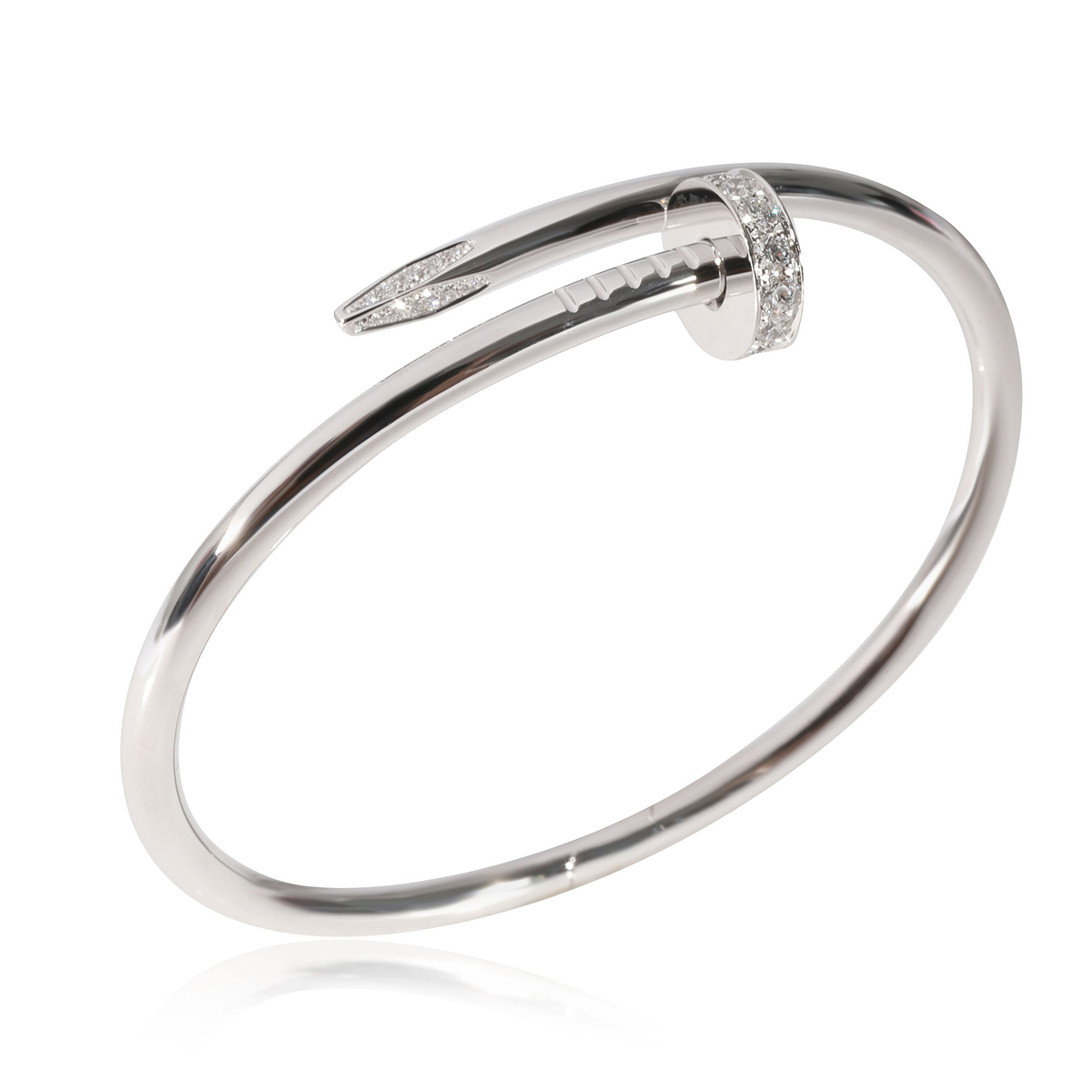 Cartier Juste Un Clou Diamond Bracelet in 18k White Gold 0.58 CTW