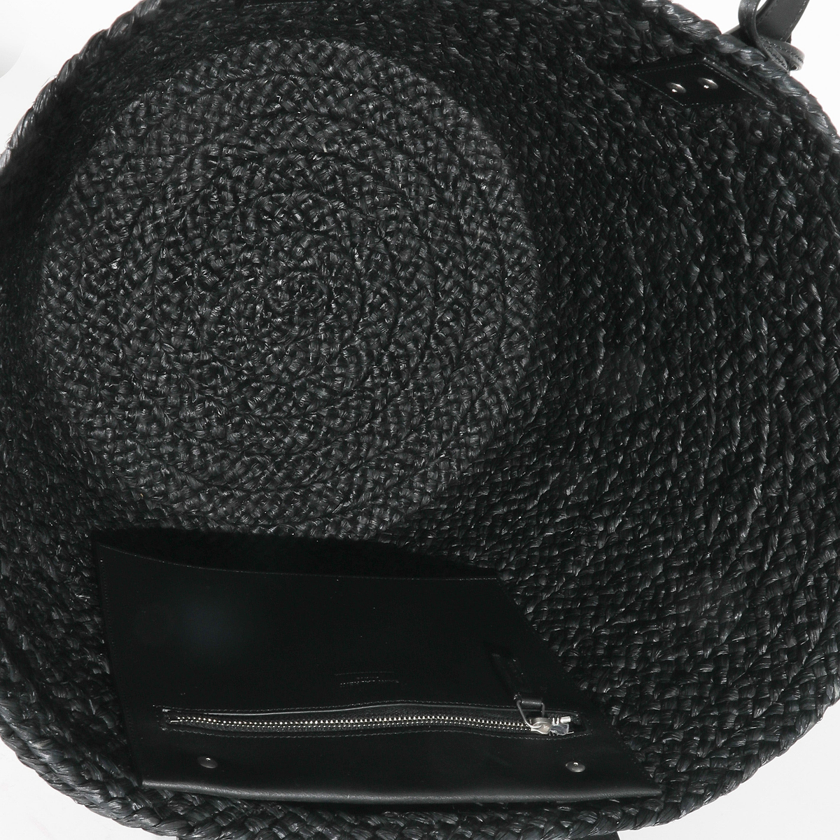 Saint Laurent Black Raffia Medium Panier Tote