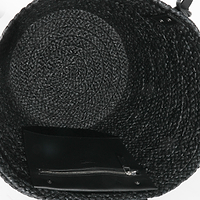 Saint Laurent Black Raffia Medium Panier Tote